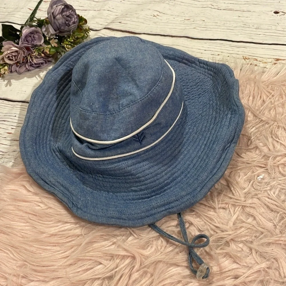 Coolibar Sand Castle Blue Kids UPF Hat